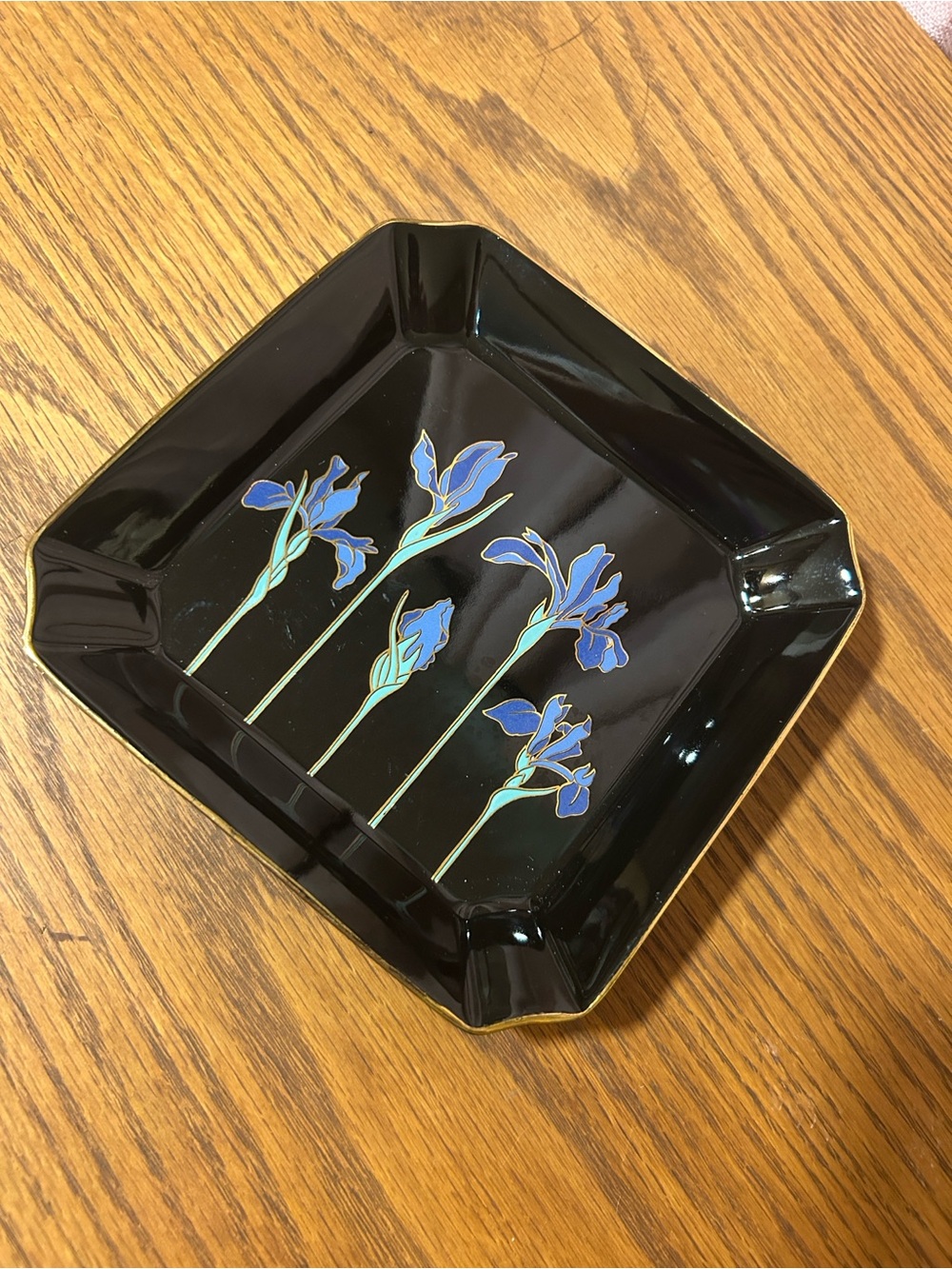 Vintage Otagiri Blue Iris Ceramic Trinket Dish / Catchall – Made in Japan